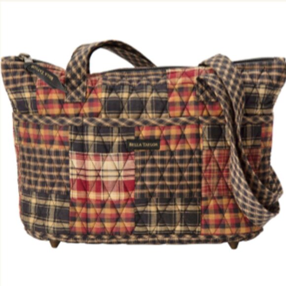 Bella Taylor "Beckham Taylor" Quilted Patchwork Shoulder Bag Black 11x8 Like New - Picture 14 of 14